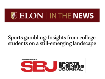 Elon in the News logo with Sports Business Journal headline